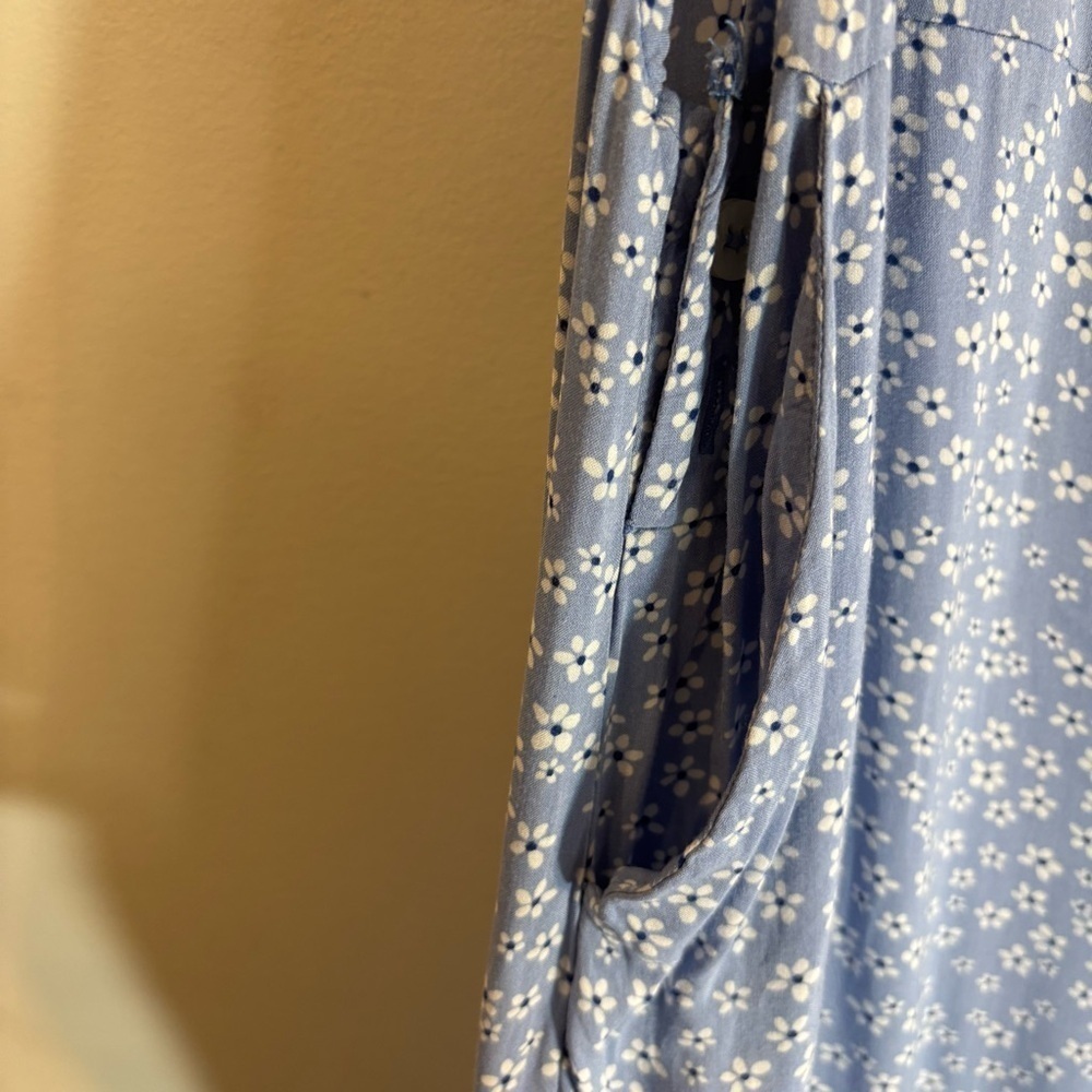SMASH + TESS Sz L Floral Cotton Jumpsuit with Tie Straps Pockets Elastic Ankle - Picture 4 of 9